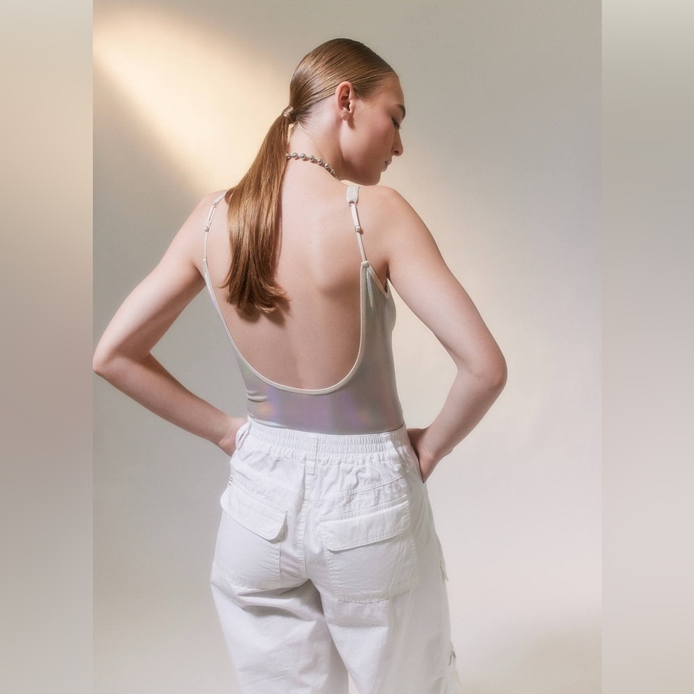 NWT Urban Outfitters Out from Under Crystalline Holigraphic bodysuit size: S - Picture 3 of 15